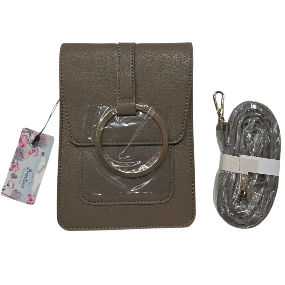 Brentano Crossbody Bag Womens Small Stone CJ11398 Ring Detail Faux Leather